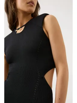 Aje Lena Knit Cut-out Dress in Black Size AU 14 for rent on The Volte - image 3