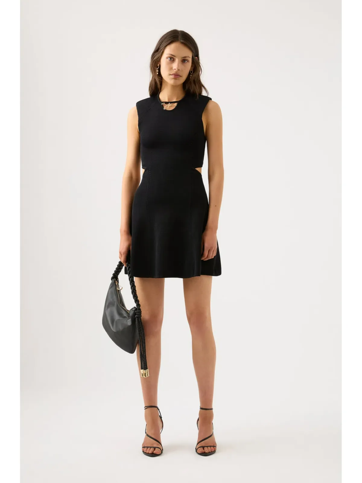 Aje Lena Knit Cut-out Dress in Black Size AU 14 - Image 1