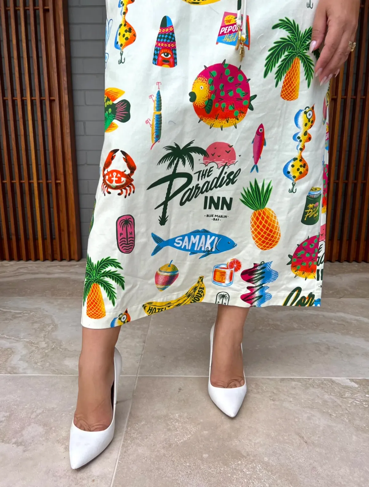 Alemais Samaki Puff Sleeve Midi Dress in Multi Size AU 16 - Image 2