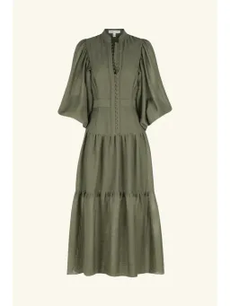 Shona Joy Charlotte High Neck Midi Dress Khaki Size AU 16 for rent on The Volte - image 5