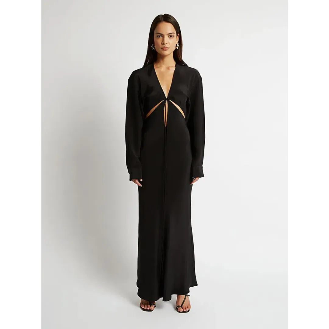 Christopher Esber Triquetra Maxi Dress Black Size 6 for rent on The Volte - main image