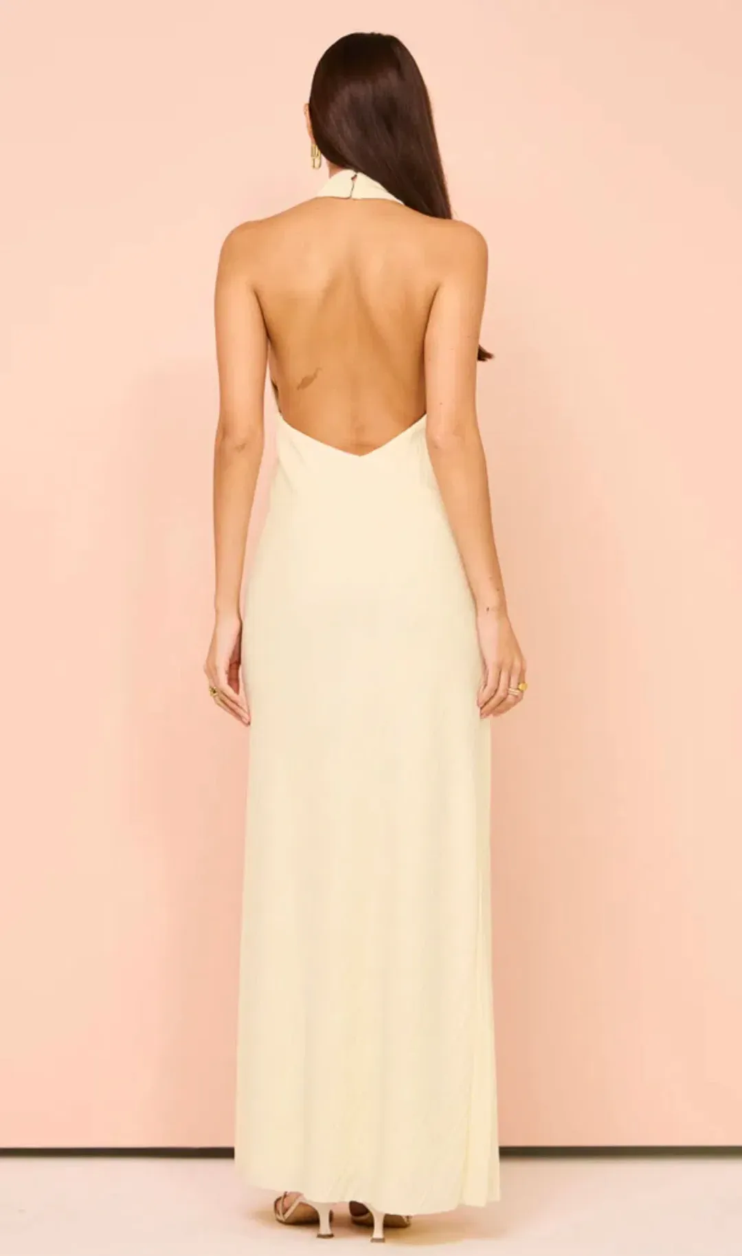 Camilla and Marc Alto Halter Dress in Cream Size 10 for rent on The Volte - main image