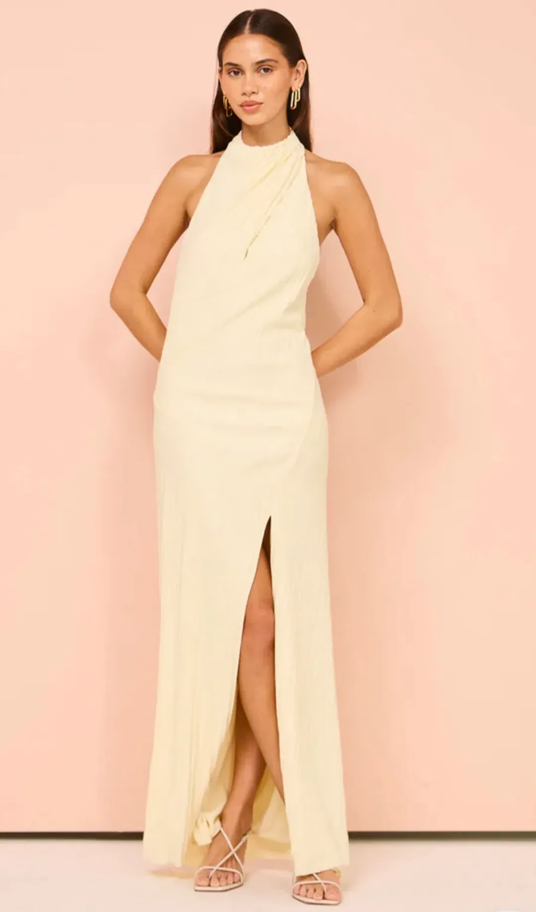 Camilla and Marc Alto Halter Dress in Cream Size 10 for rent on The Volte - main image