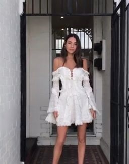 Thurley Ebony Strapless Dress in Ivory Size 6 for rent on The Volte - image 1