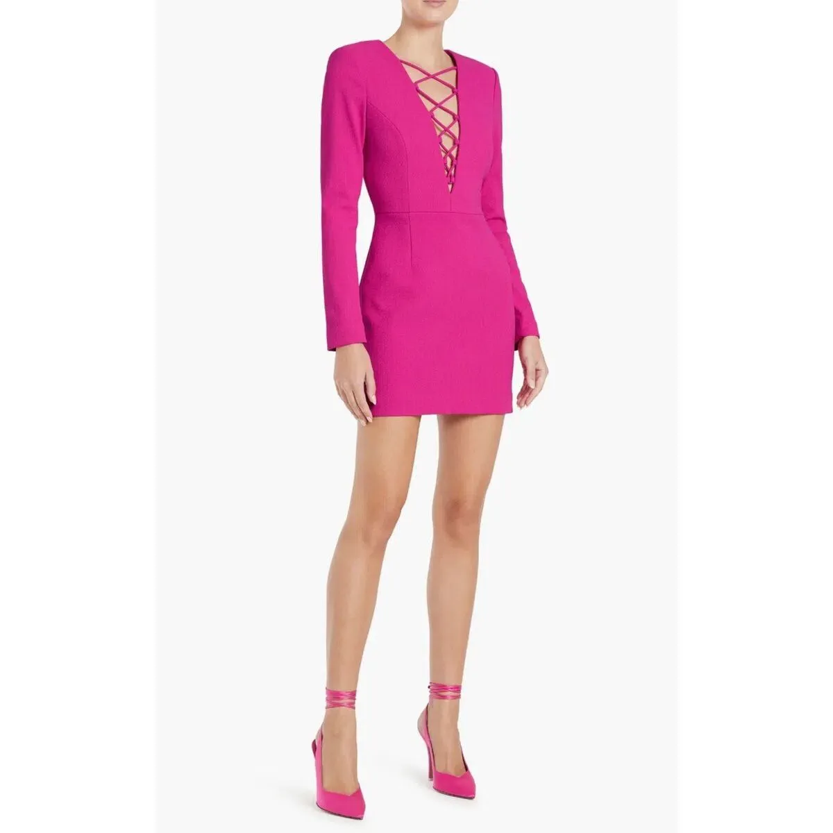 Rebecca Vallance Cupids Bow Mini Dress Pink Size 12 - Image 3