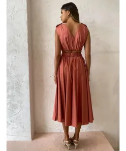 Acler Landon Top And Midi Skirt Set Terracotta Size AU 10 for rent on The Volte - image 4