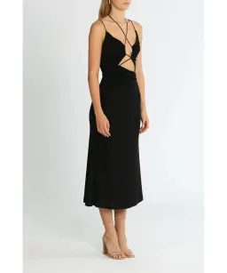 Misha Estera Midi Dress Black Size 10 for rent on The Volte - image 2