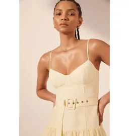 Shona Joy Limon Panelled Bustier Maxi Dress in Lemonade Size AU 12 for rent on The Volte - image 2