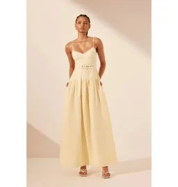 Shona Joy Limon Panelled Bustier Maxi Dress in Lemonade Size AU 12 for rent on The Volte - image 1