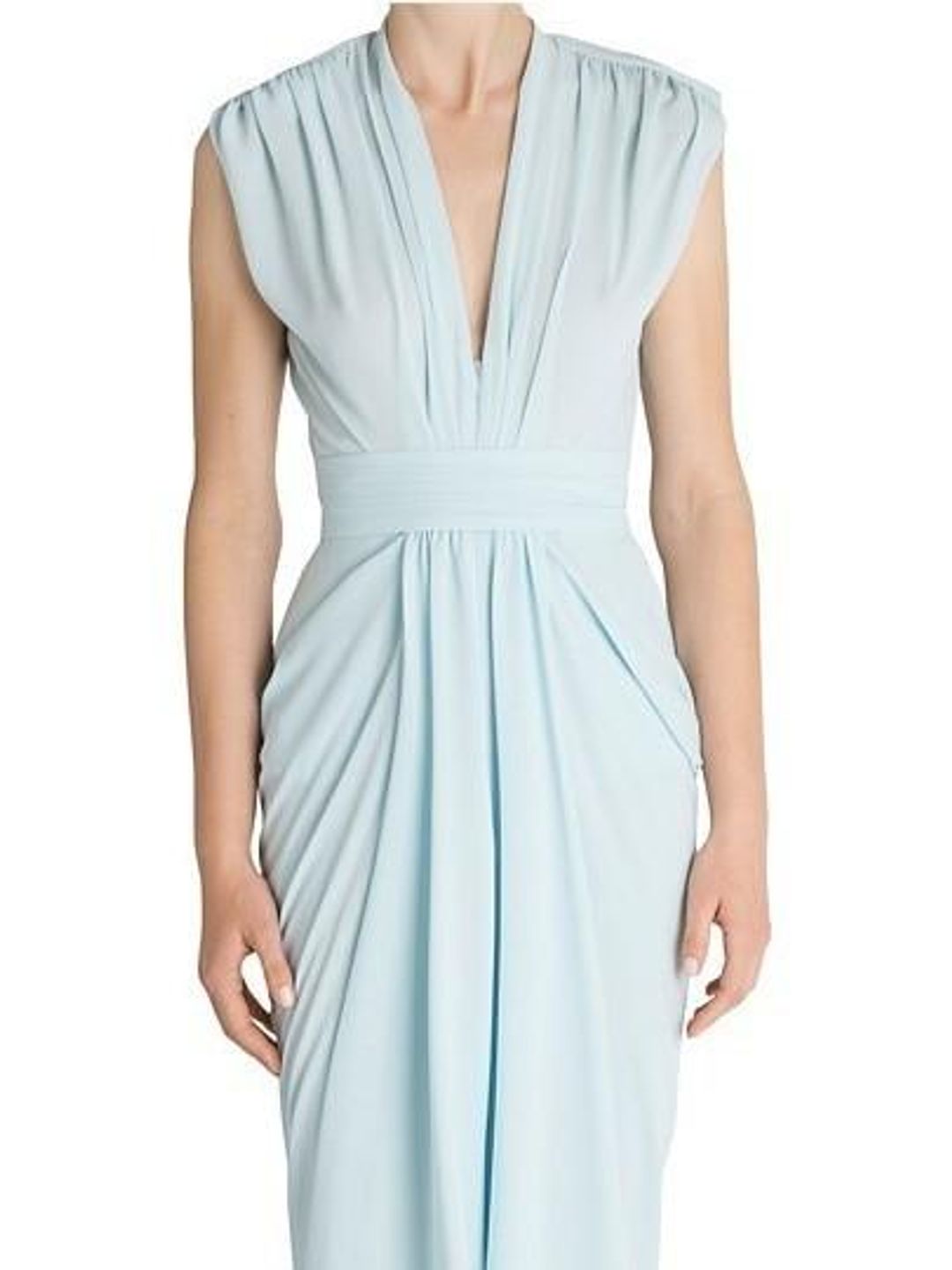 Carla Zampatti Diaphanous Waterfall Dress Ice Blue Size 6 for rent on The Volte - main image