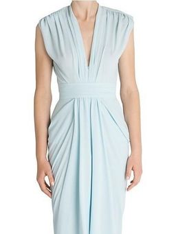 Carla Zampatti Diaphanous Waterfall Dress Ice Blue Size 6 for rent on The Volte - image 2