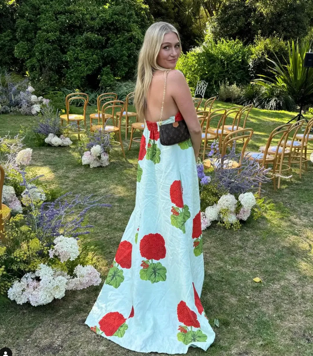 Oroton Posie Geranium Gown Sea Spray Size 6 for rent on The Volte - main image