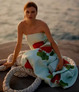 Oroton Posie Geranium Gown Sea Spray Size 6 for rent on The Volte - image 12