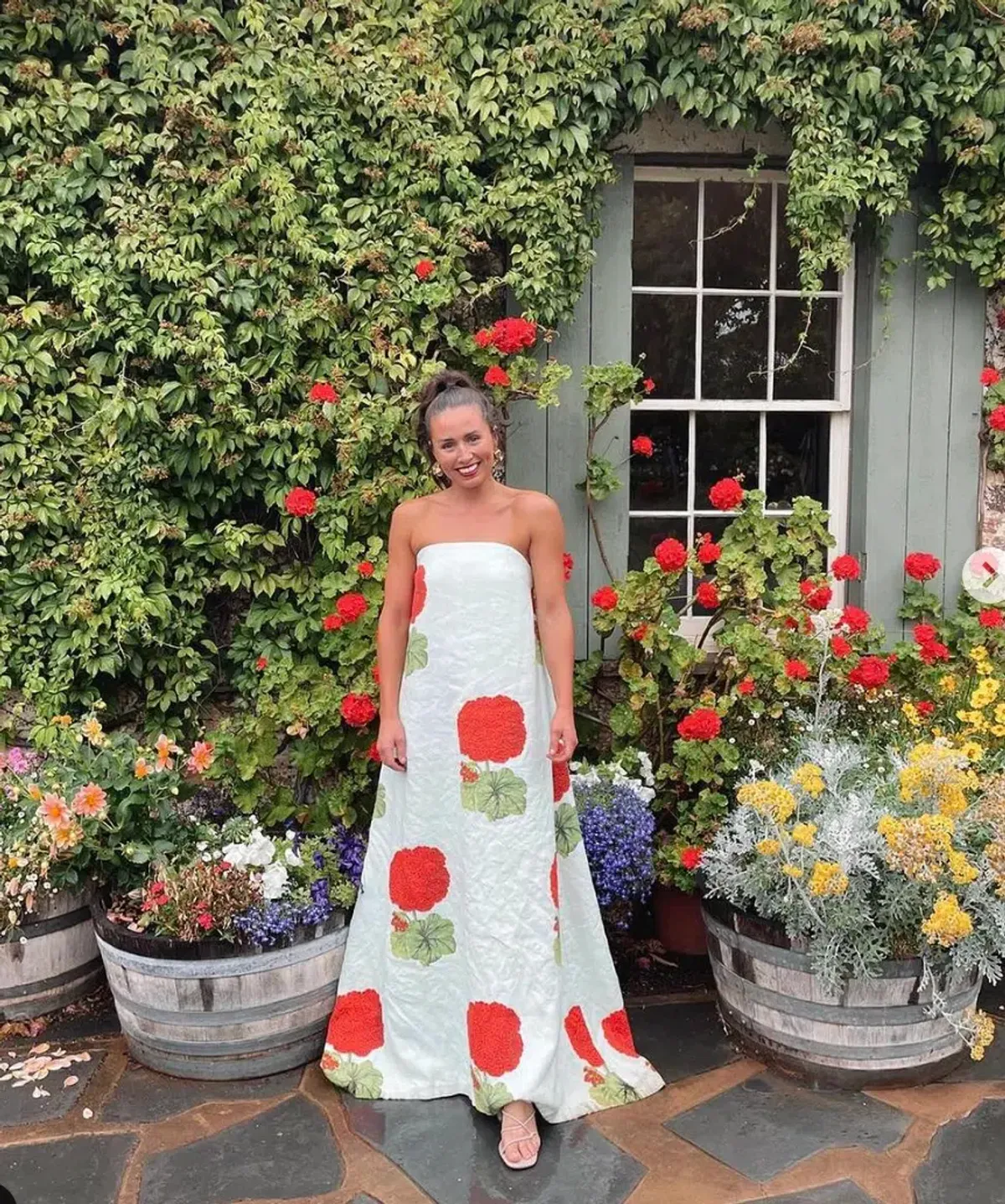 Oroton Posie Geranium Gown Sea Spray Size 6 - Image 7