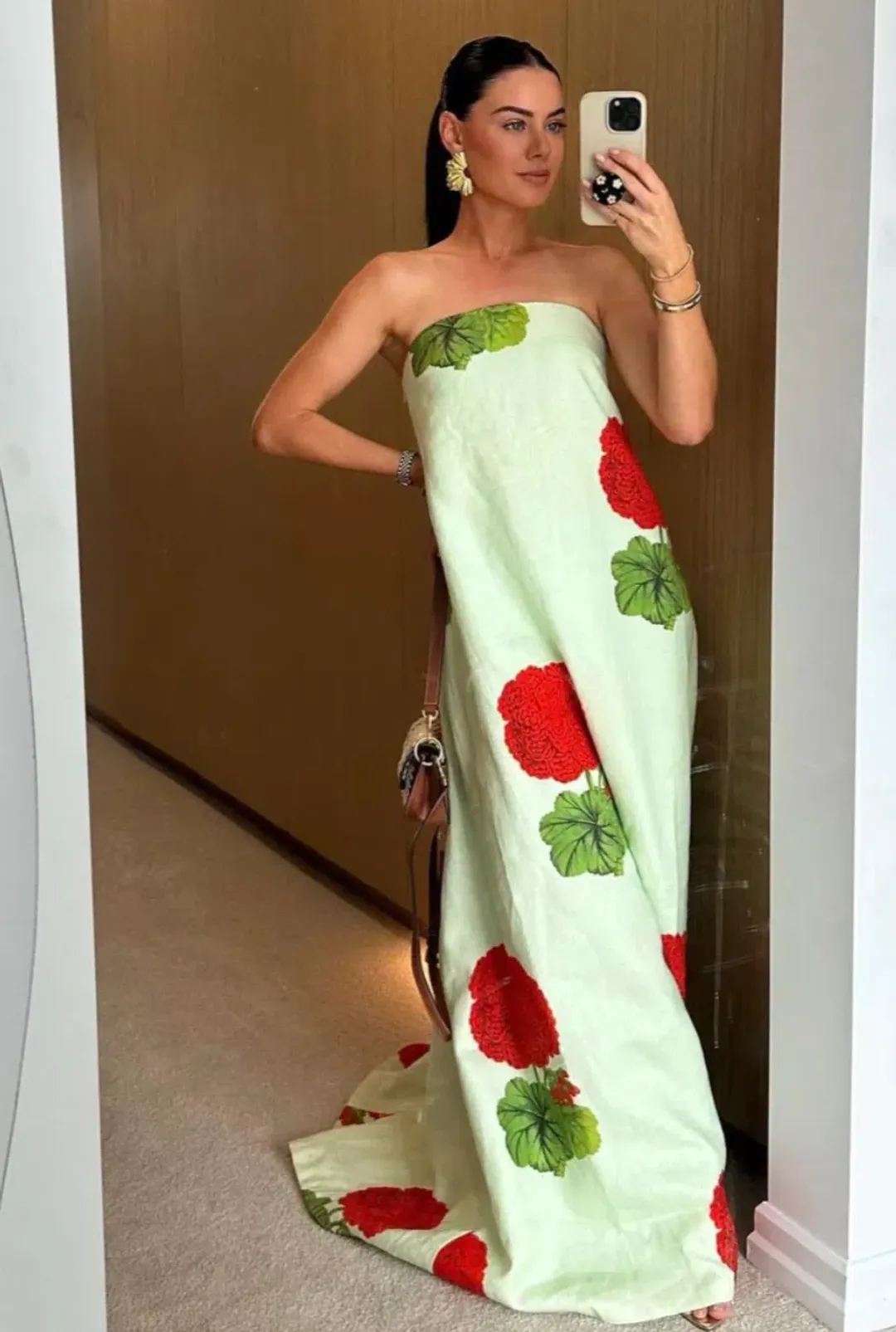 Oroton Posie Geranium Gown Sea Spray Size 6 for rent on The Volte - main image