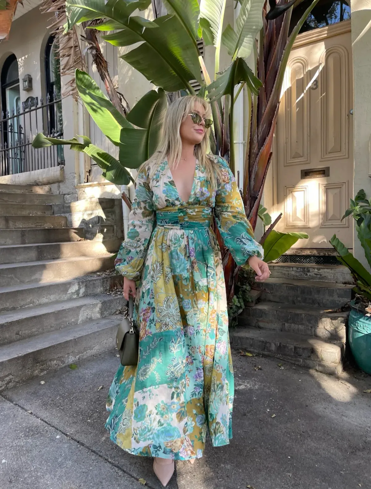 Kate Ford Adana Ruched Gown Floral Size 10 - Image 1