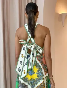 Alemais Trippy Troppo Halter Midi Dress Multi Size 12 for rent on The Volte - image 2