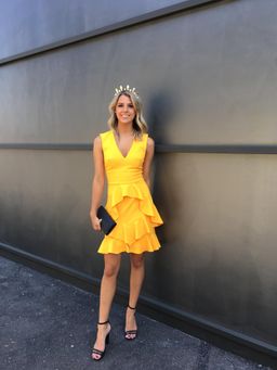 Rebecca Vallance Havana Mini Dress Yellow Size 6 for rent on The Volte - image 4