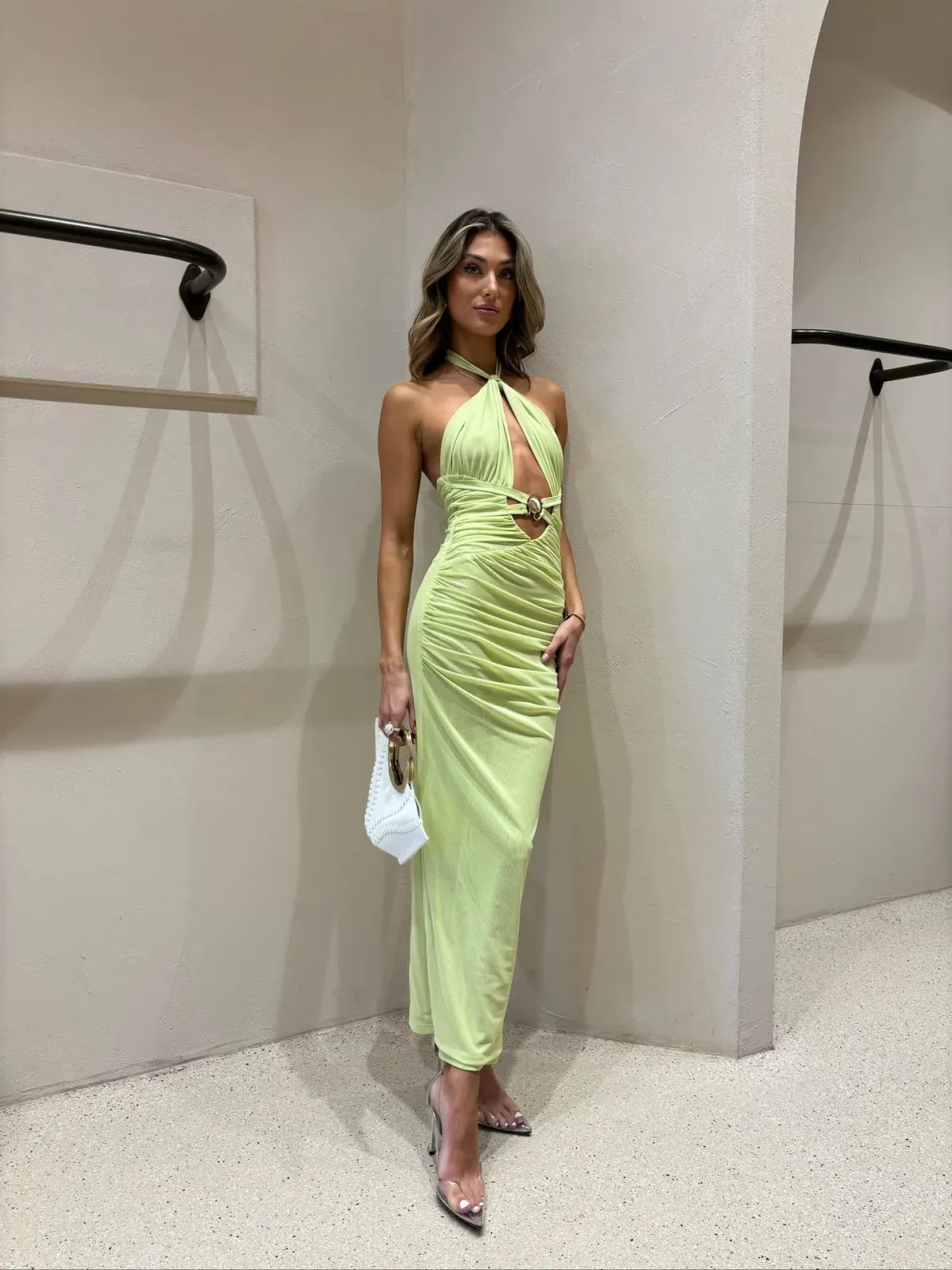 She Is Olla Dune Dress in Lime Spice Size S / AU 8 - Image 1