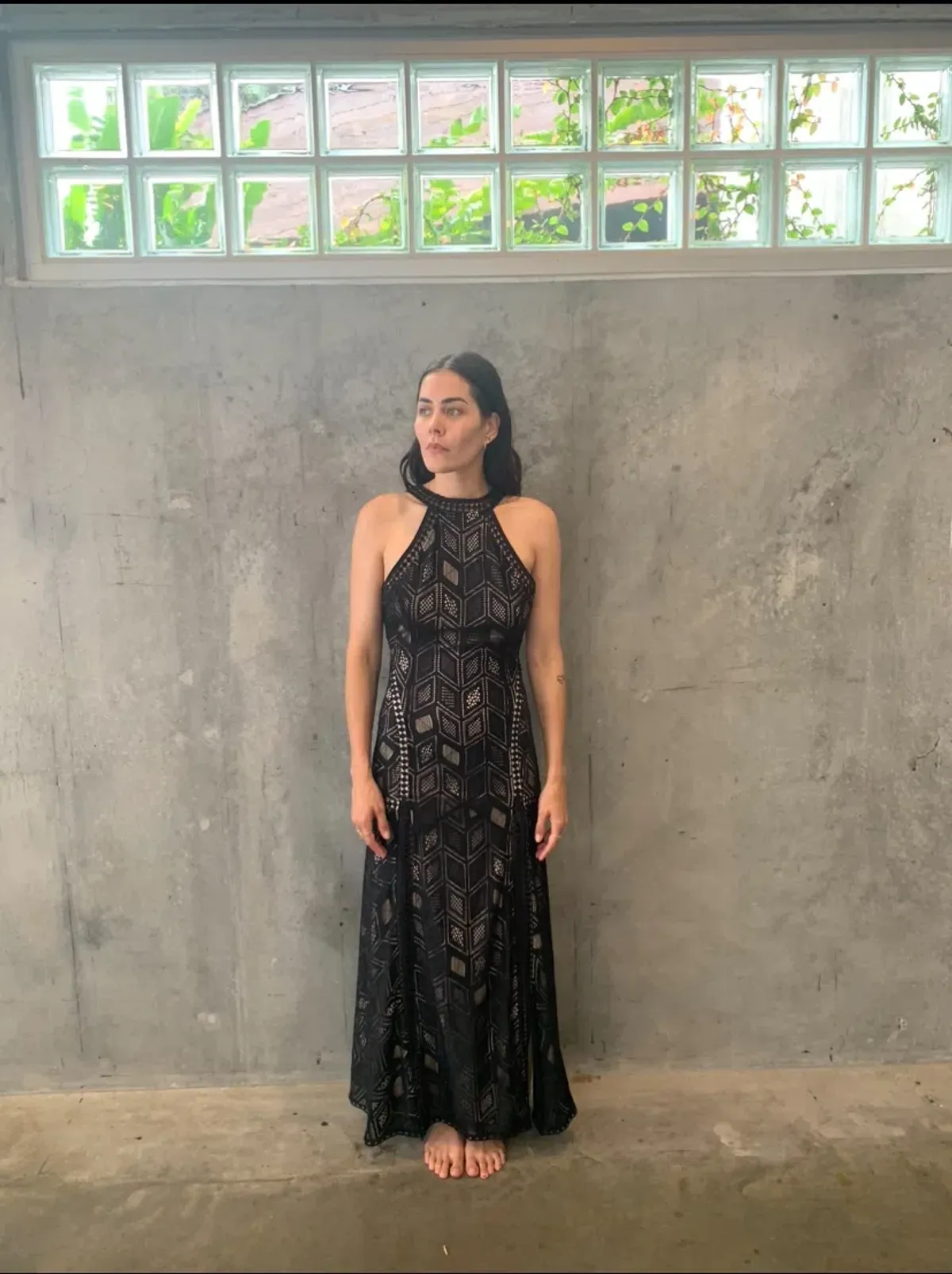 Guess Sunset Geo Lace Maxi Dress Black Size 10 - Image 3