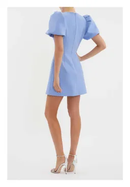 Rebecca Vallance Juliana Puff Sleeve Mini Dress Blue Size 12 for rent on The Volte - image 3