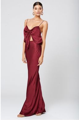 Winona Lunar Backless Maxi Dress - wine for rent on The Volte - image 3