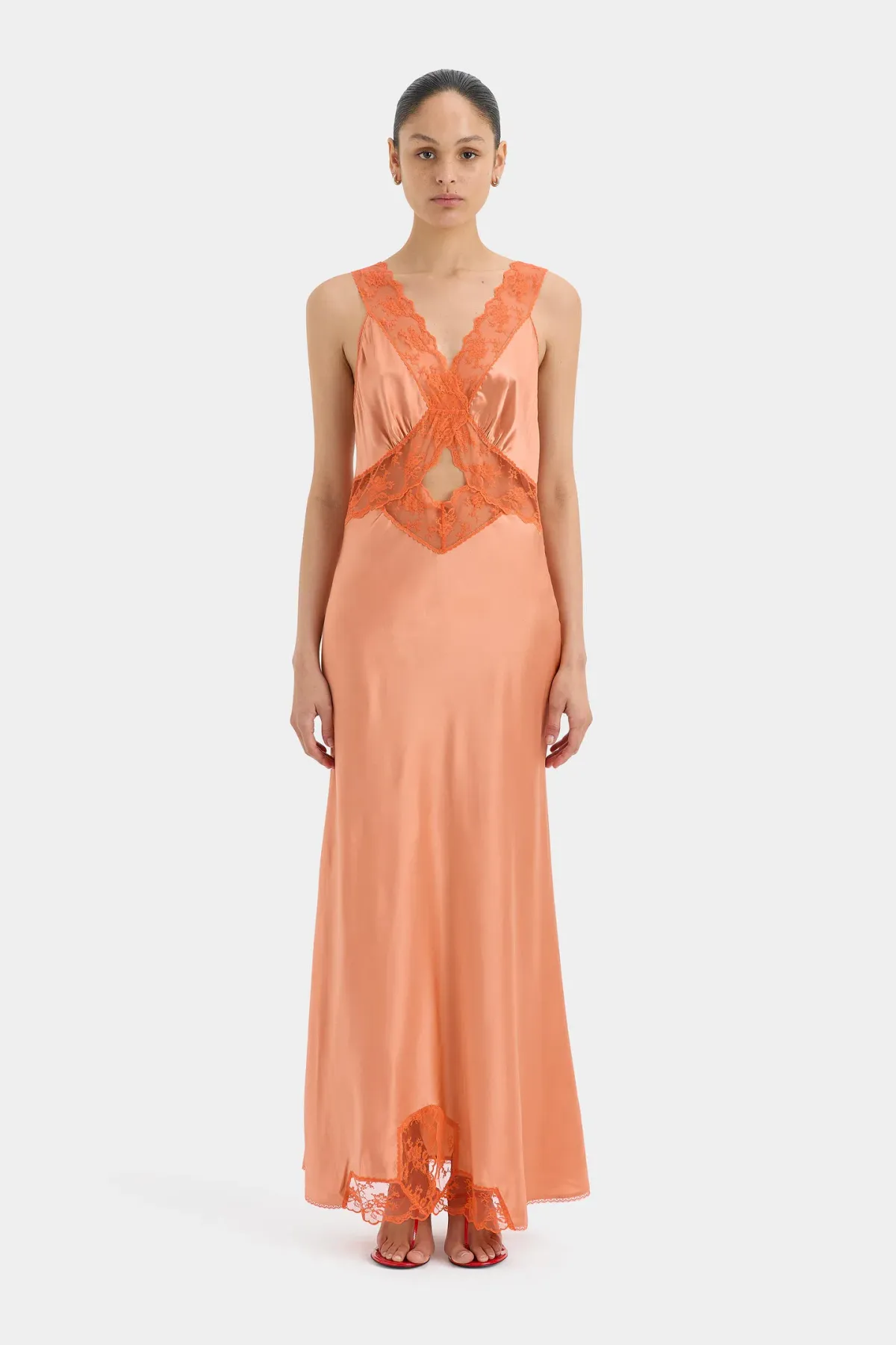Sir the Label Aries Cut Out Gown Peach Size 0/AU 6 - Image 1