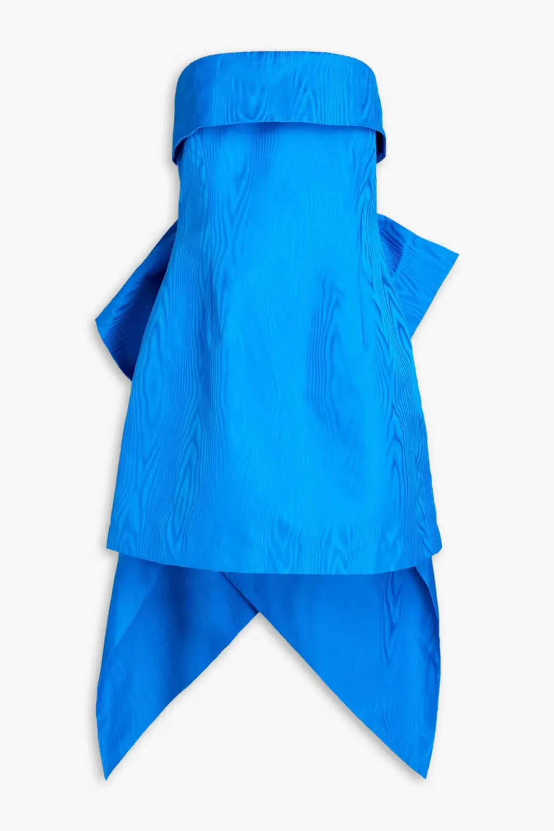 Rebecca Vallance Malone Strapless Bow-Embellished Moire Mini Dress Blue Size 12 for rent on The Volte - main image