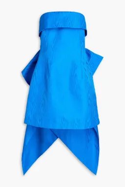 Rebecca Vallance Malone Strapless Bow-Embellished Moire Mini Dress Blue Size 12 for rent on The Volte - image 3