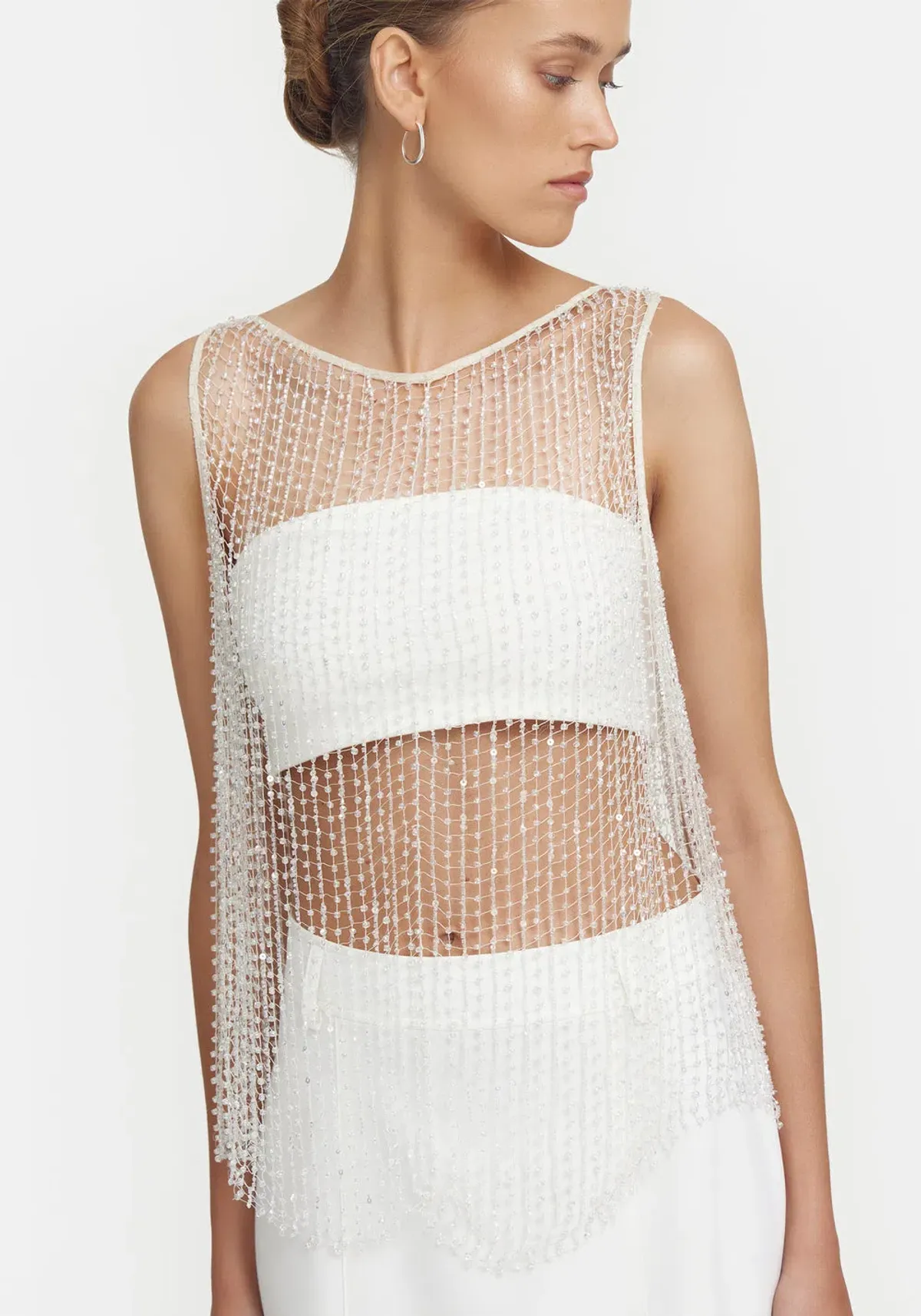 Viktoria & Woods Gravity Top Beaded White/Clear Size M/ AU 10 - Image 2