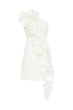 Aje Adelia Ruffle Mini Dress Ivory Size 10 for rent on The Volte - image 4