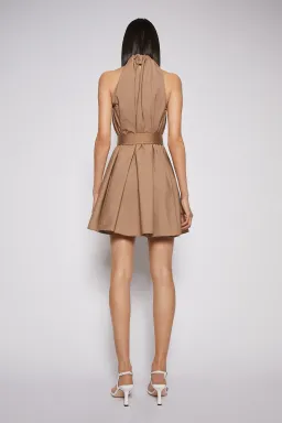 Scanlan Theodore Cotton Strapping Mini Dress in Cashew Size 8 for rent on The Volte - image 2
