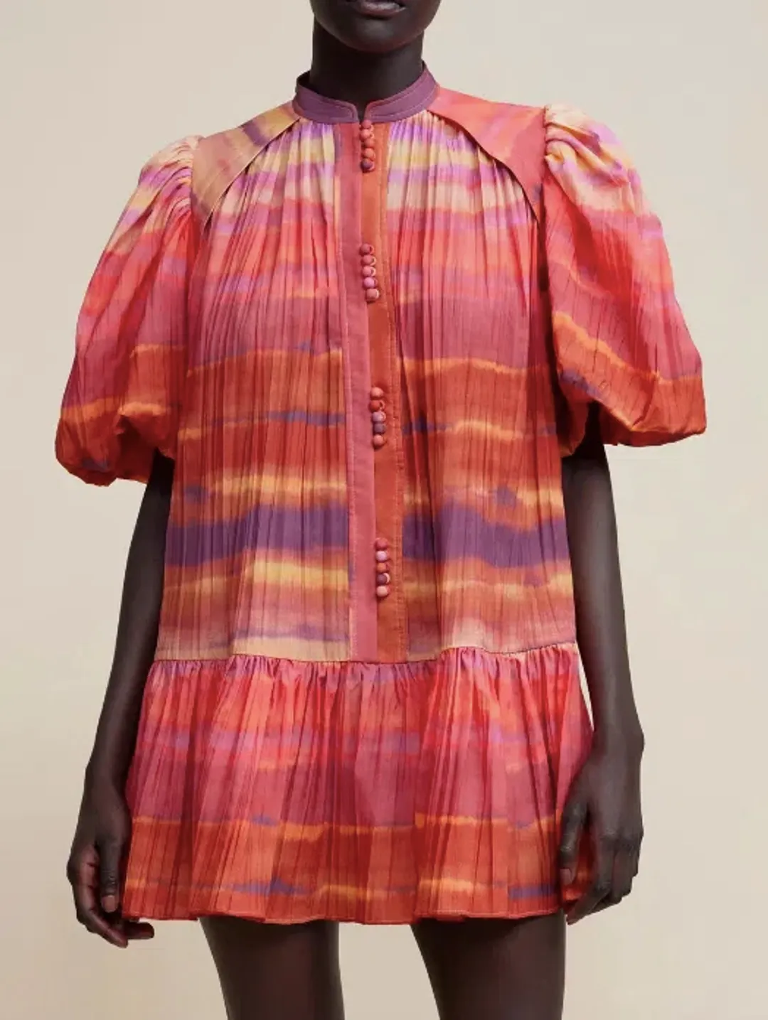 Acler Cardine Mini Dress Watercolour Horizon Size 8 for rent on The Volte - main image