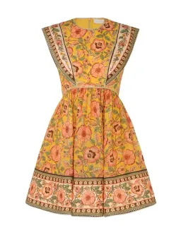 Zimmermann Junie Spliced Mini Dress Yellow/Pink Floral Size 1 / AU 10 for rent on The Volte - image 1