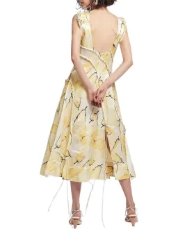 Aje Unlace Sleeveless Midi Dress Yellow Size 12 for rent on The Volte - image 3