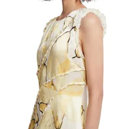 Aje Unlace Sleeveless Midi Dress Yellow Size 12 for rent on The Volte - image 4