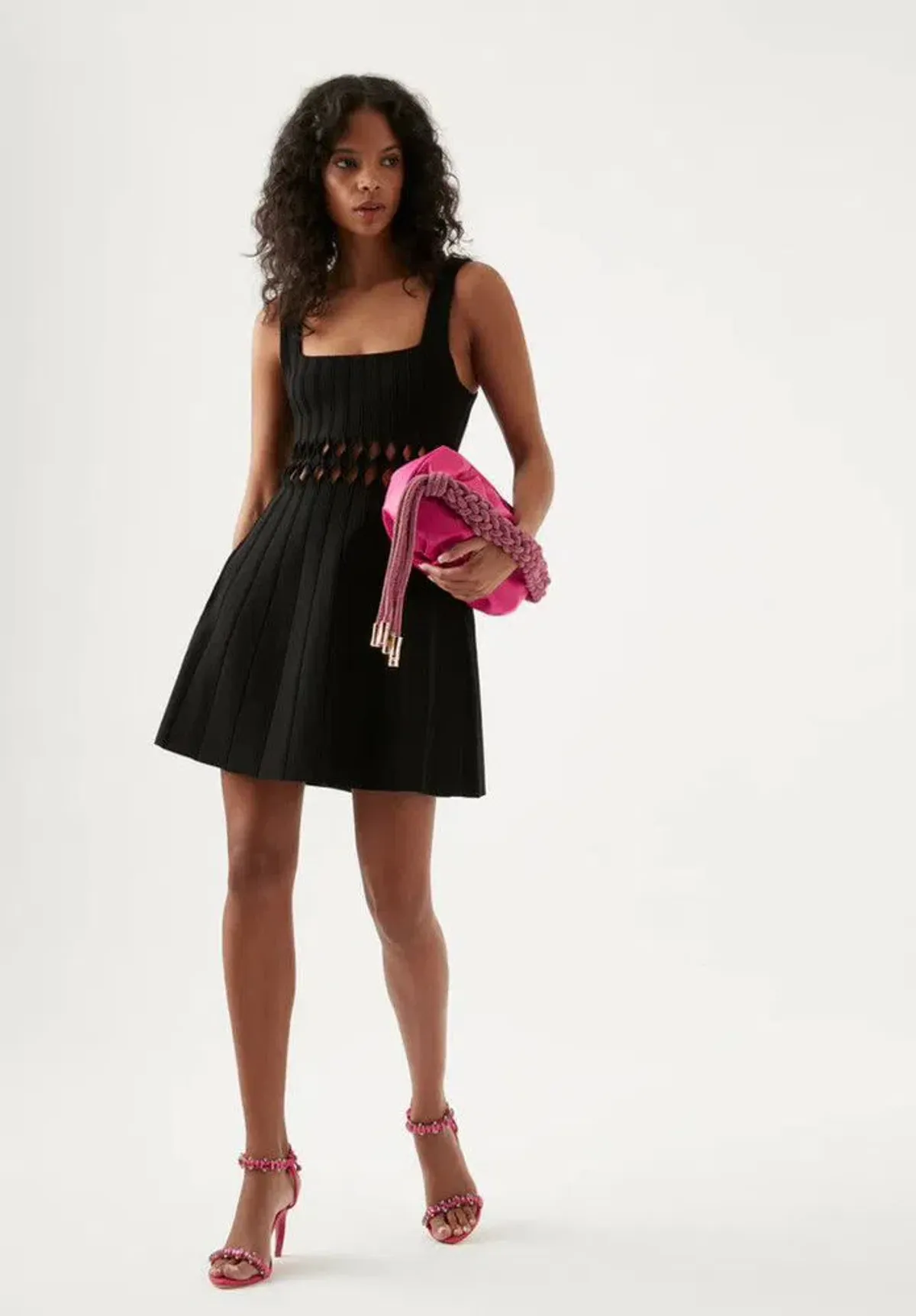 AJE Diamond Cut Out Mini Dress Black Size 8 - Image 1