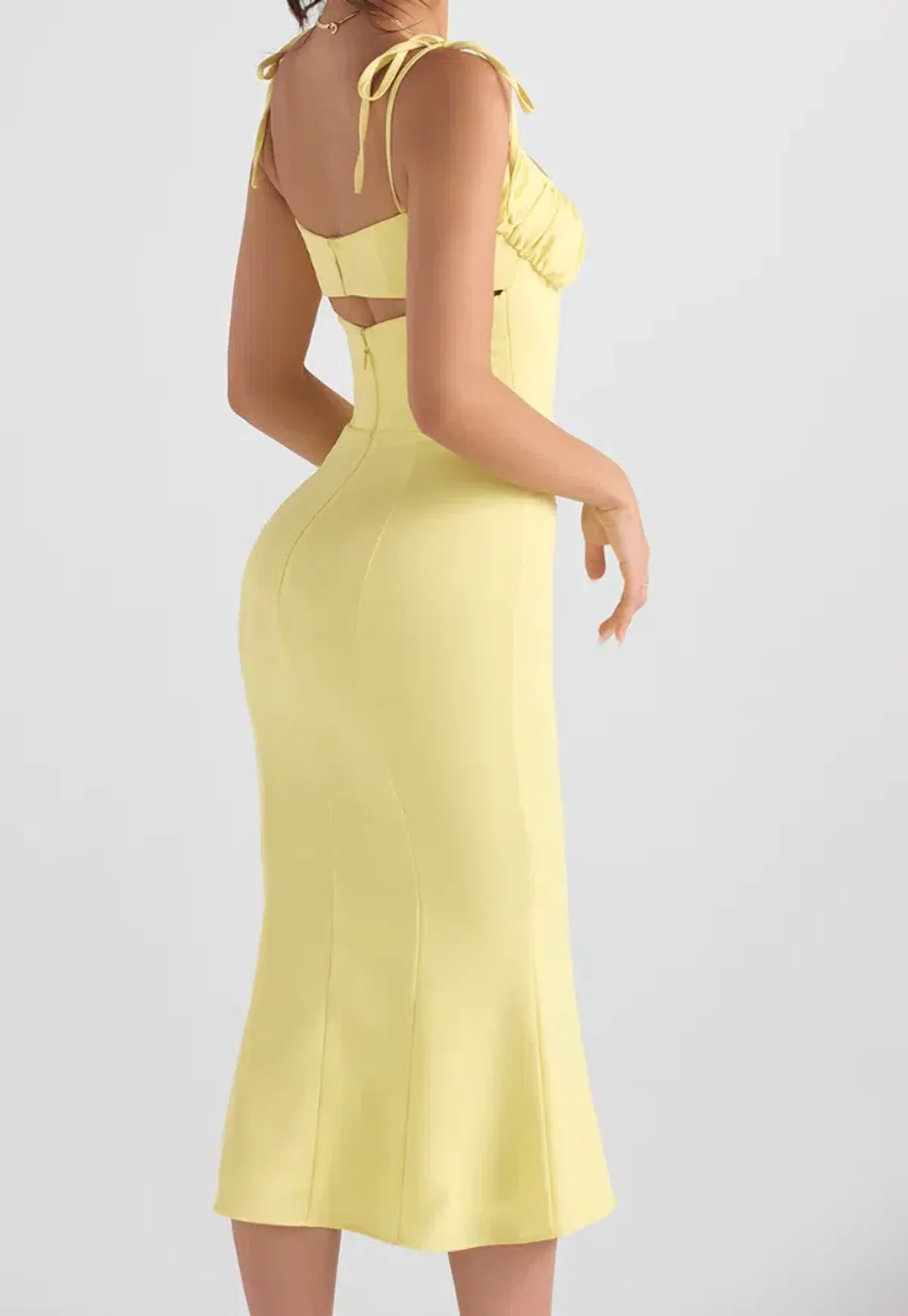 House of CB Soren Buttercup Cutout Midi Dress Yellow Size M/Au 10 - Image 3