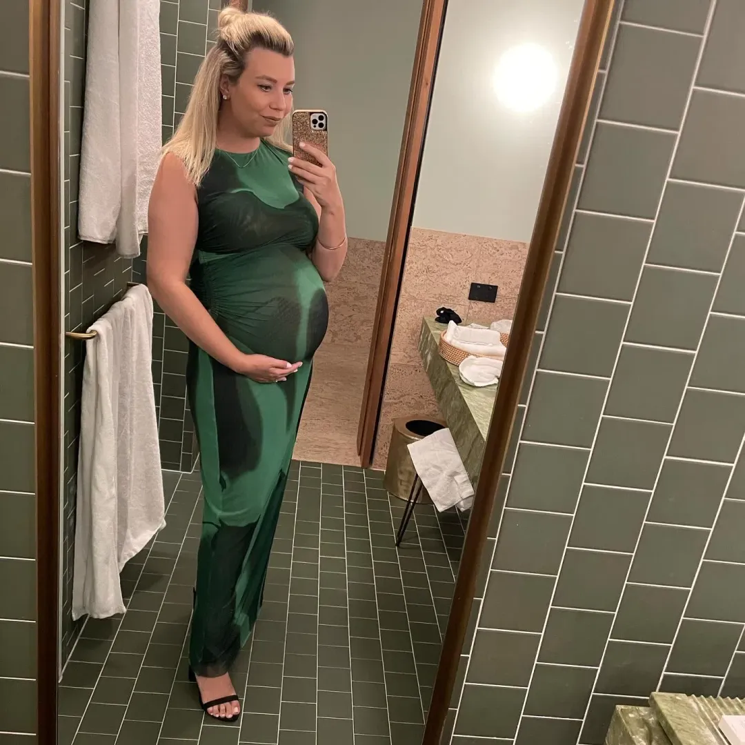 Scanlan Theodore Italian Watercolour Print Dress Green Safari Size 10 for rent on The Volte - main image