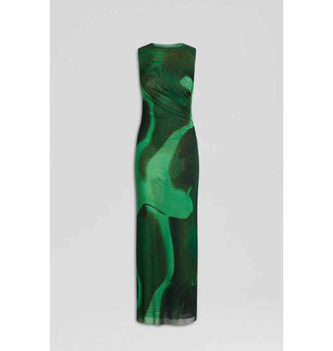 Scanlan Theodore Italian Watercolour Print Dress Green Safari Size 10 for rent on The Volte - main image