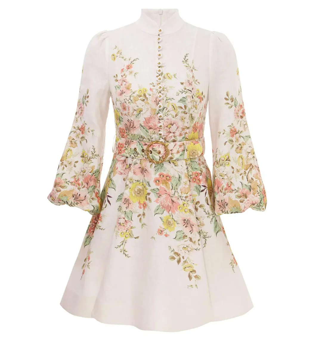 Zimmermann Matchmaker Buttoned Mini Dress Size 1/ AU 10 for rent on The Volte - main image