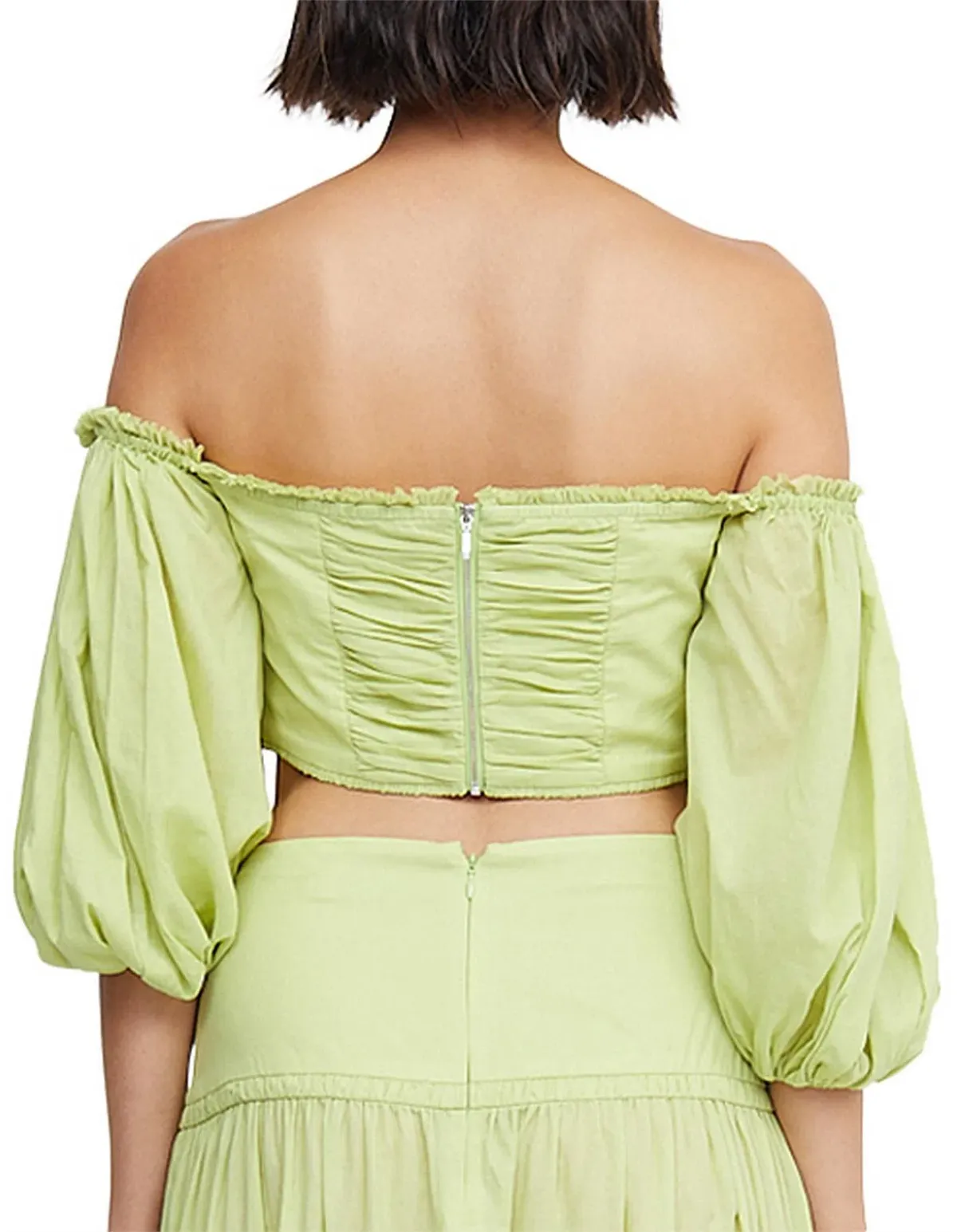 Bec & Bridge Solstice Long Sleeve Crop Top in Lime Size AU 8 - Image 2