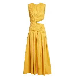 Aje Cascade Midi Dress Yellow Size AU 10 for rent on The Volte - image 4