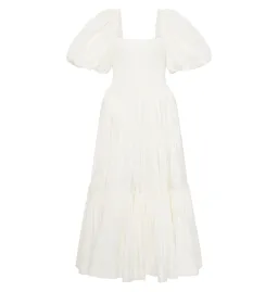 Aje Casa Puff Sleeve Midi Dress in Ivory Size AU 14 for rent on The Volte - image 6