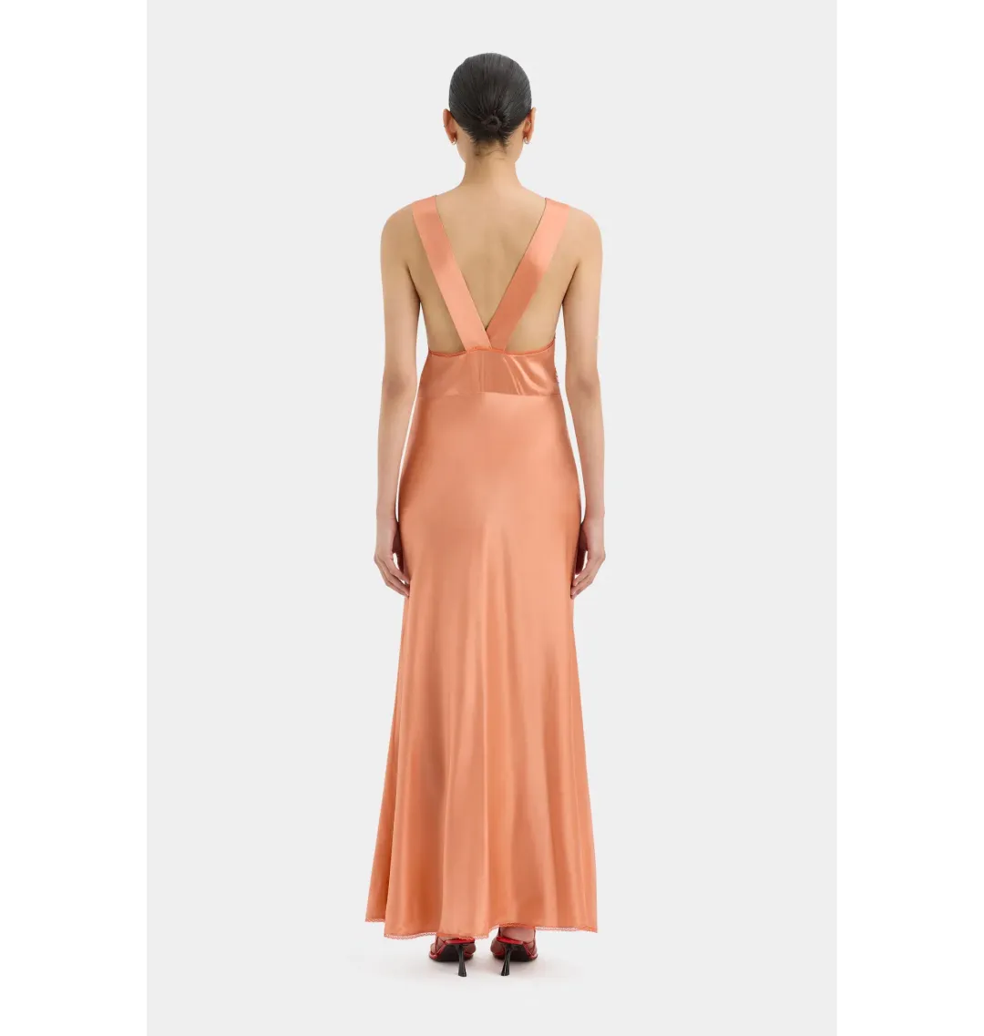 Sir the Label Aries Cut Out Gown in Peach Size AU 8 for rent on The Volte - main image