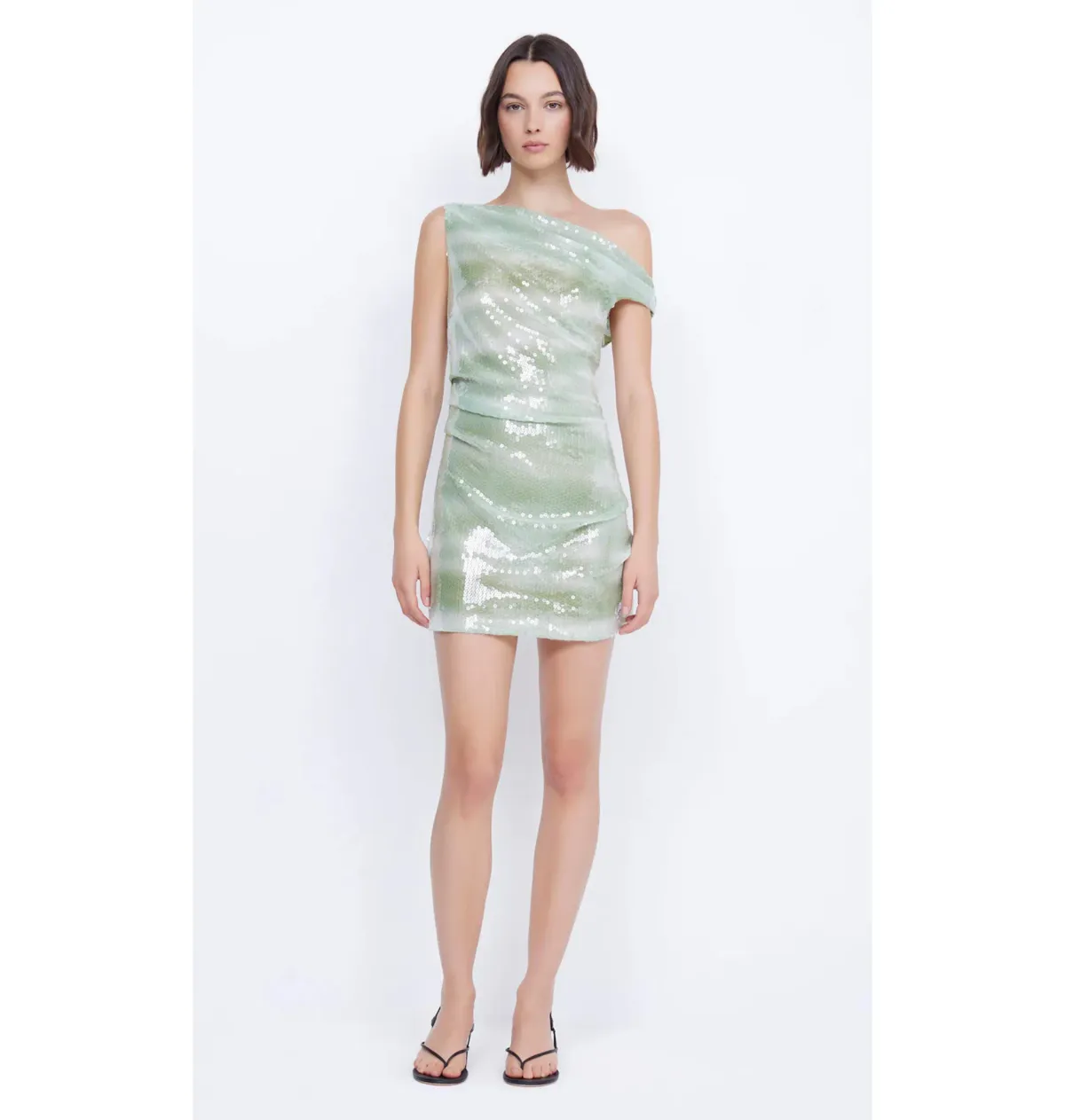 Bec & Bridge Brydie Asym Mini Dress Mint Ombre Size AU 8 - Image 3