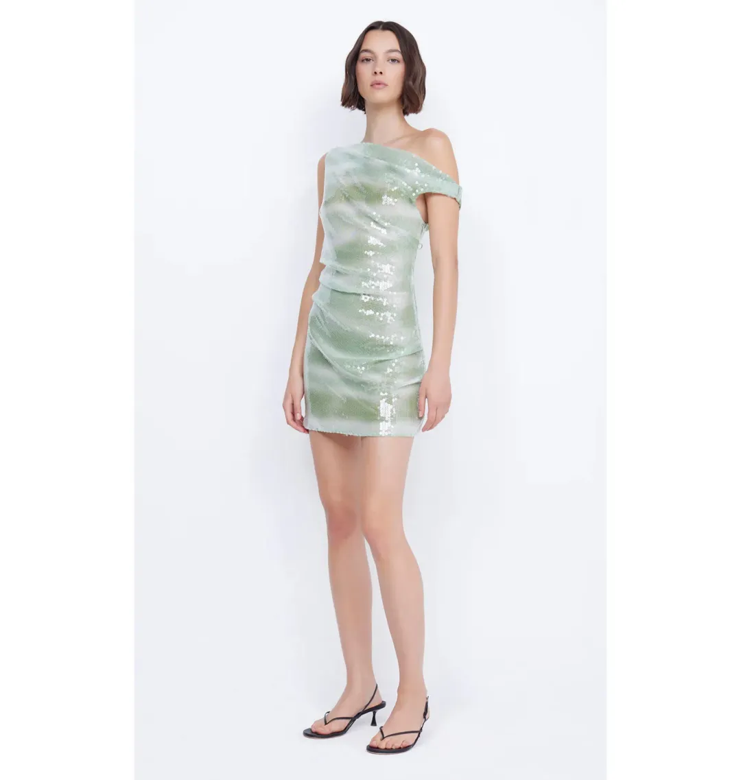 Bec & Bridge Brydie Asym Mini Dress Mint Ombre Size AU 8 for rent on The Volte - main image