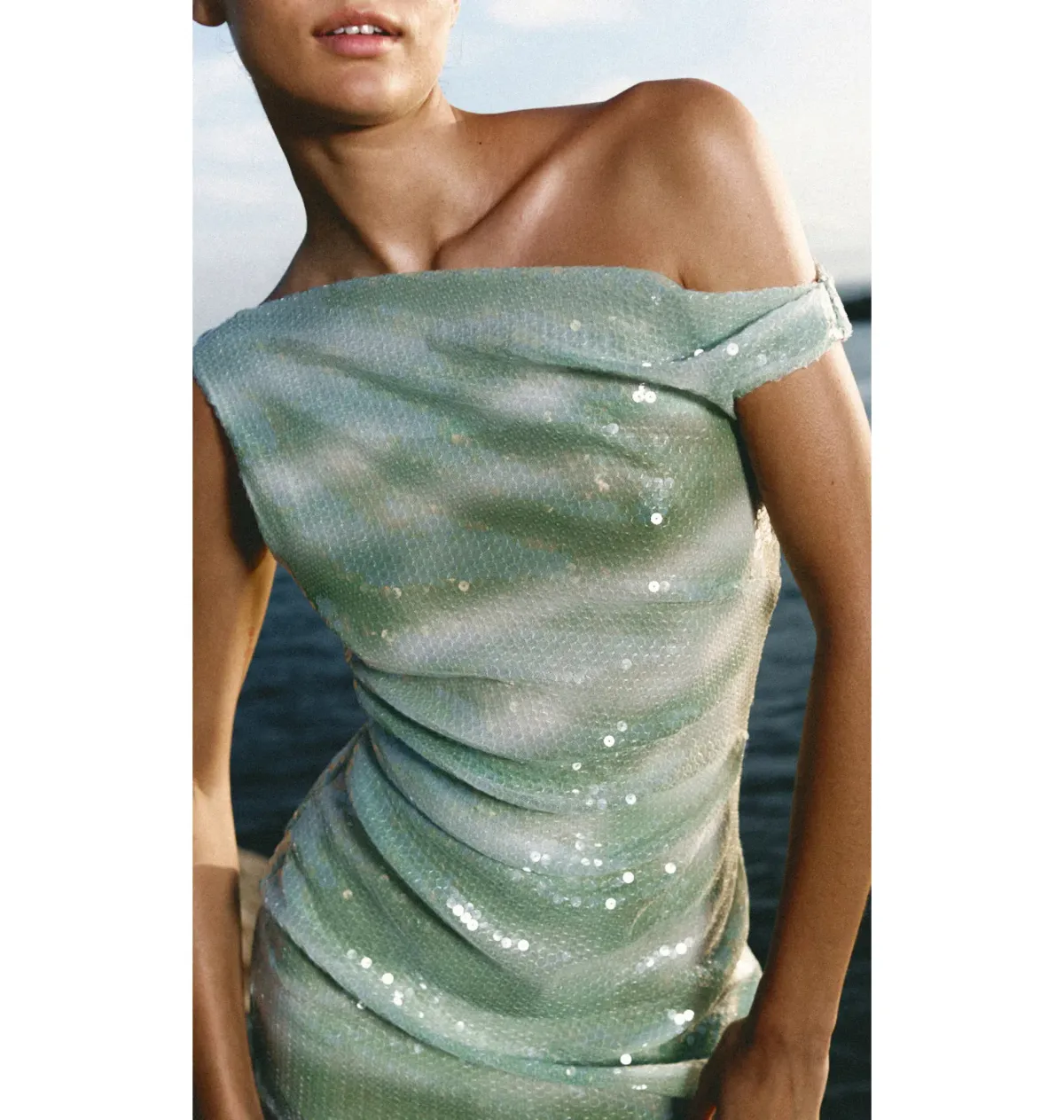 Bec & Bridge Brydie Asym Mini Dress Mint Ombre Size AU 8 - Image 2