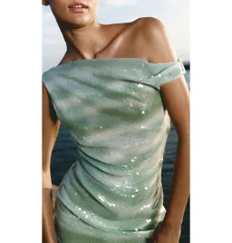 Bec & Bridge Brydie Asym Mini Dress Mint Ombre Size AU 8 for rent on The Volte - image 2