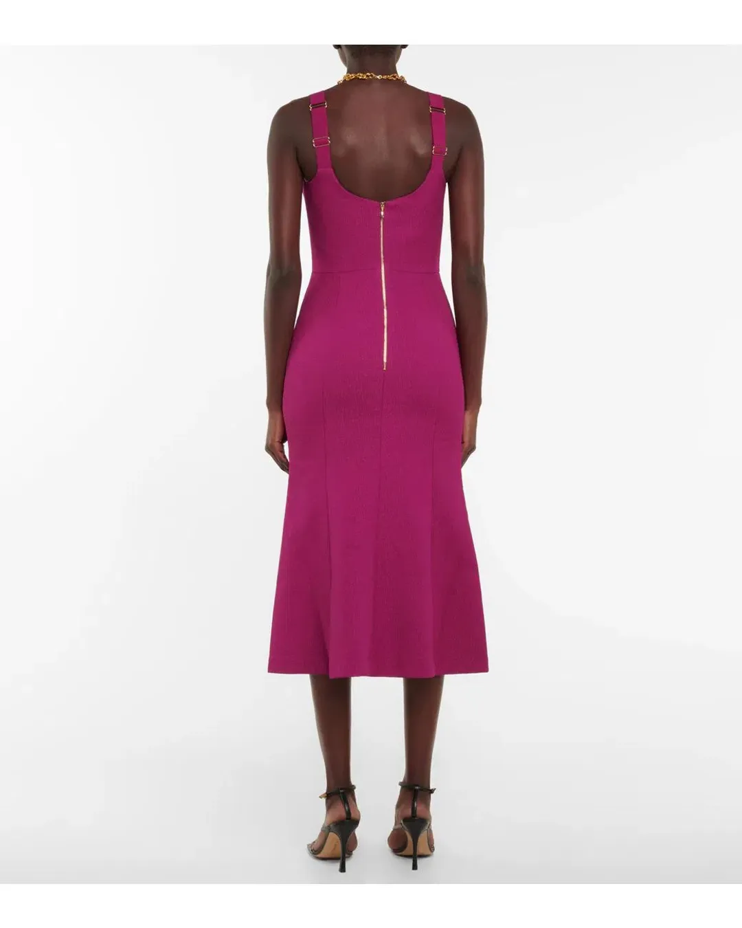 Rebecca Vallance Diana Crepe Midi Dress In Grape Size 8 for rent on The Volte - main image